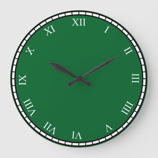 Witte Romeinse cijfers klok met ronde wijzerplaat (Voorkant)