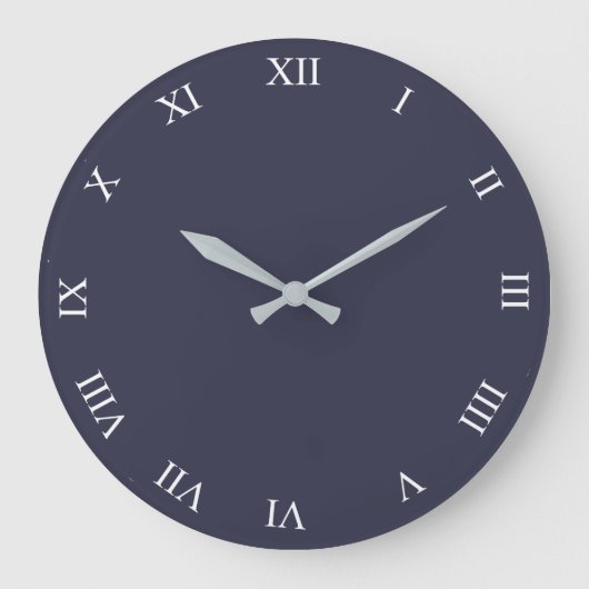 Witte Romeinse Cijfers Ronde Klok  Personaliseer h (Voorkant)