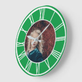 Witte Romeinse Numerieke Grens Groen voeg Ronde va Grote Klok (Hoek)