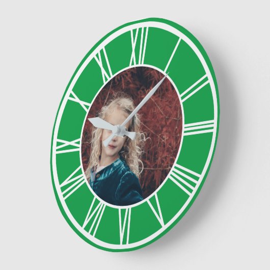 Witte Romeinse Numerieke Grens Groen voeg Ronde va Grote Klok (Hoek)