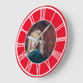 Witte Romeinse Numerieke Rand Rood toevoegen Foto  Grote Klok (Hoek)