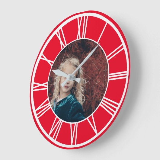 Witte Romeinse Numerieke Rand Rood toevoegen Foto  Grote Klok (Hoek)