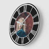 Witte Romeinse Numerieke Rand Zwart Voeg Foto rond Grote Klok (Hoek)