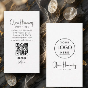 Witte Ronde Aangepaste Logo QR Code Sociale Media Visitekaartje