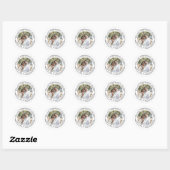 Witte Ronde Foto Sjabloon Dank u bruiloft Ronde Sticker (Vel)