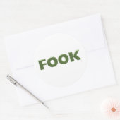 Witte ronde grote stickers met Fook (Envelop)