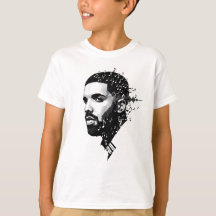 Witte Ronde Hals Drake Fan T-shirt – Canadees Sing