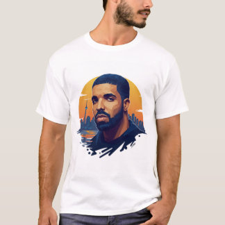 Witte Ronde Hals Drake Fan T-shirt – Canadees Sing