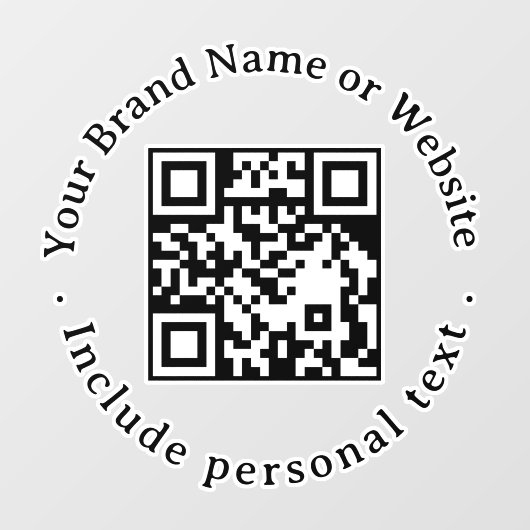 Witte ronde QR-code raamsticker voor zakelijk gebr (Vel)