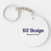Witte Ronde Sleutelhanger (Voorkant)
