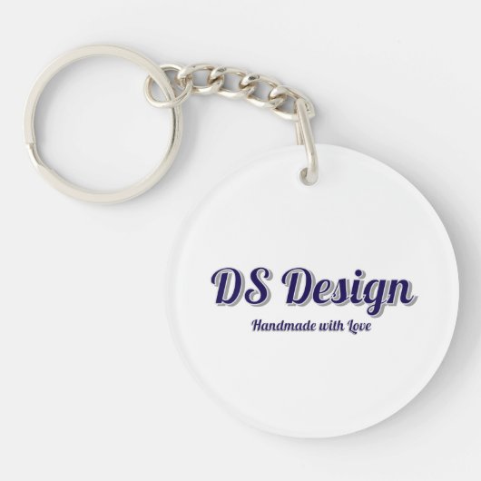 Witte Ronde Sleutelhanger (Voorkant)
