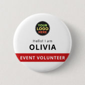 Witte Ronde Vrijwilliger Badge Clip Gebeurtenis Na Ronde Button 5,7 Cm (Voorkant)