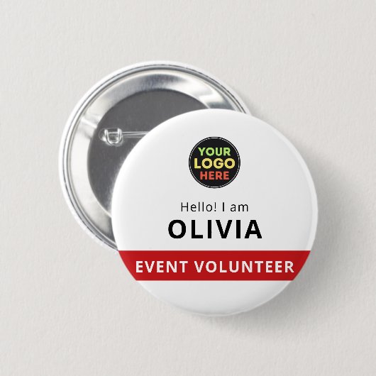 Witte Ronde Vrijwilliger Badge Clip Gebeurtenis Na Ronde Button 5,7 Cm (Voorkant /achterkant)