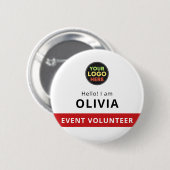 Witte Ronde vrijwilligersbadgeclip evenement naamk Button 5,7 Cm (Voorkant /achterkant)