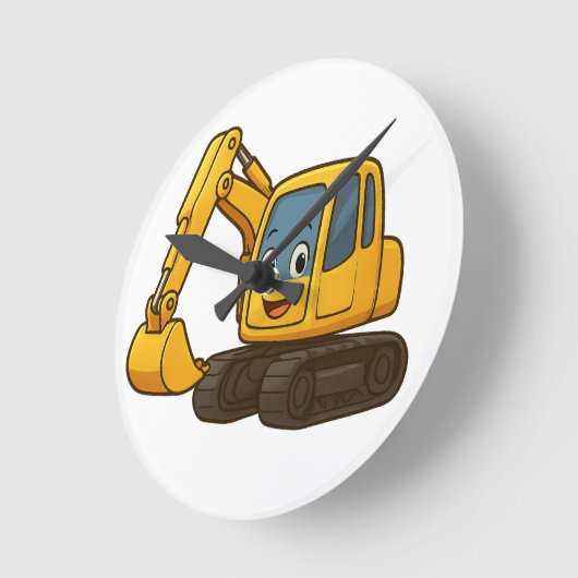 Witte ronde wandklok met geel graaiontwerp (Hoek)