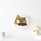 Witte ronde wandklok met geel graaiontwerp (Huis)