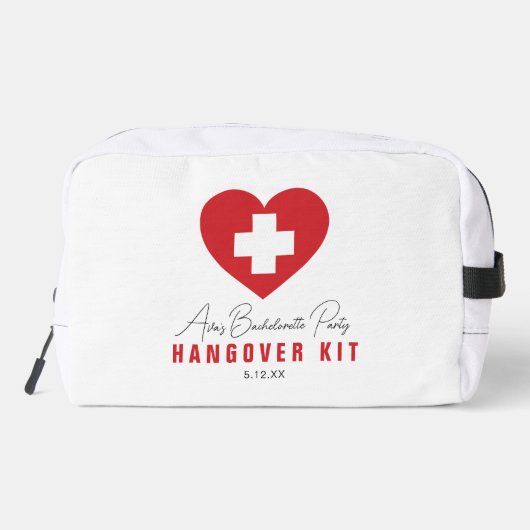 Witte Rood Hart Bachelorette Hangover Kit Toilettasje (Achterkant)