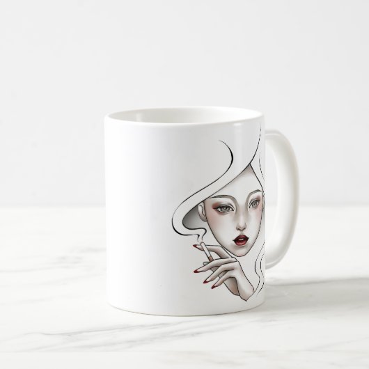 Witte roodbaars koffiemok (Voorkant rechts)