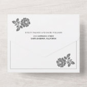  witte roodbaars op een grijze bruiloft all in one uitnodiging (Achterkant)