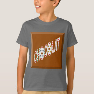 Witte roodwitte T-shirt/CHOCOLAT BONBONS T-shirt