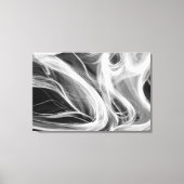 witte rook abstract op zwart canvas afdruk (Voorkant)