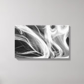 witte rook abstract op zwart canvas afdruk (Voorkant)