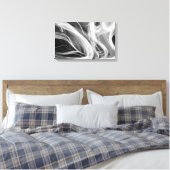 witte rook abstract op zwart canvas afdruk (Insitu (Slaapkamer))
