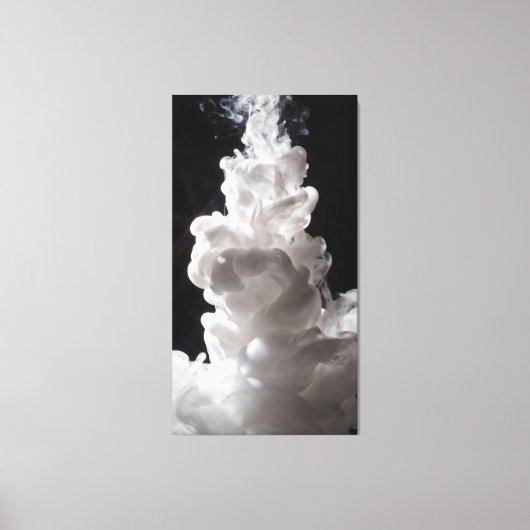 Witte rook die langzaam opstijgt met een zwarte ac canvas afdruk (Voorkant)