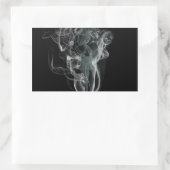 Witte rook op zwarte achtergrond rechthoekige sticker (Tas)