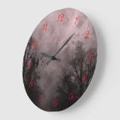 Witte roomgetallen van Haunted Sky Grote Klok (Hoek)