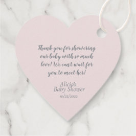 Witte roomlammeren op roze Baby shower Bedankjes Labels