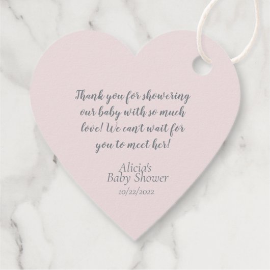 Witte roomlammeren op roze Baby shower Bedankjes Labels (Achterkant)