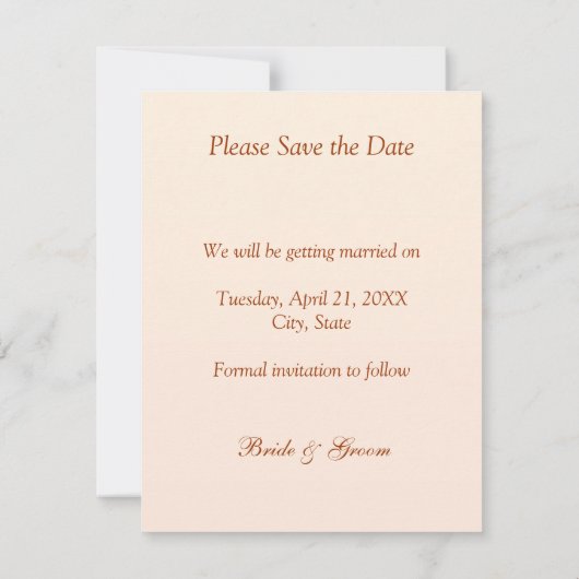 Witte roomorchideeën Sla de datum op Save The Date (Achterkant)