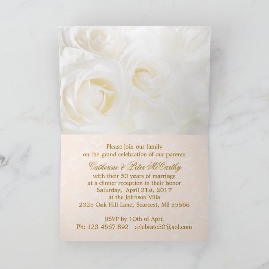 Witte roomrozen, het Jubileum van het harten (Binnen)