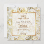 Witte Roos 50ste trouwdag Kaart (Achterkant)