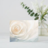 Witte roos abstract bloemschilderij briefkaart (Staand voorkant)