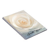 Witte roos abstract bloemschilderij notitieboek (Rechterzijde)
