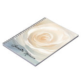 Witte roos abstract bloemschilderij notitieboek (Linkerzijde)
