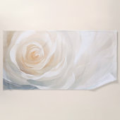 Witte roos abstract bloemschilderij strandlaken (Voorkant)