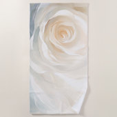 Witte roos abstract bloemschilderij strandlaken (Voorkant)