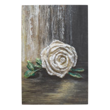 Witte Roos Acrylschildering 