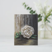 Witte Roos Acrylschildering Briefkaart (Staand voorkant)