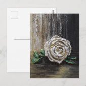 Witte Roos Acrylschildering Briefkaart (Voorkant / Achterkant)