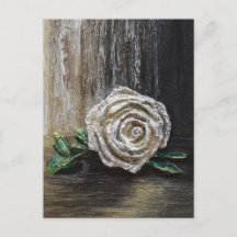 Witte Roos Acrylschildering 