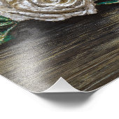 Witte Roos Acrylschildering Foto Afdruk (Hoek)