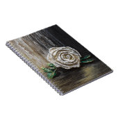 Witte Roos Acrylschildering Notitieboek (Rechterzijde)