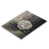 Witte Roos Acrylschildering Notitieboek (Linkerzijde)
