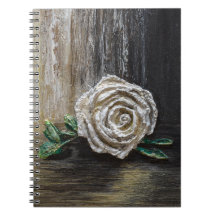Witte Roos Acrylschildering 