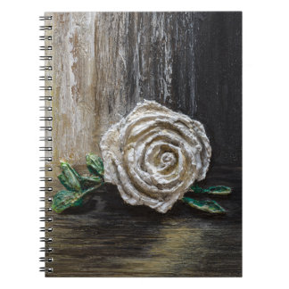 Witte Roos Acrylschildering  Notitieboek