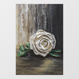 Witte Roos Acrylschildering  Raamsticker
